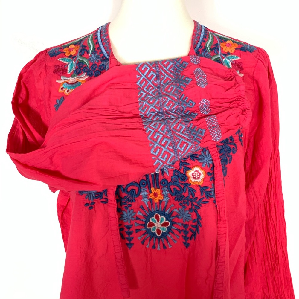 Johnny Was Chelsee Tunic Blouse Cotton Pink - Picture 4 of 8